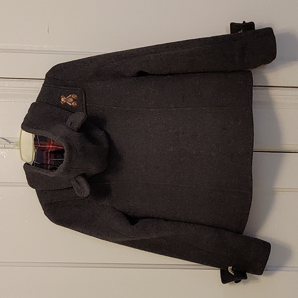 XS KnightsBridge gray wool/polyester fall jacket with hood (with ears!) - Picture 4 of 6